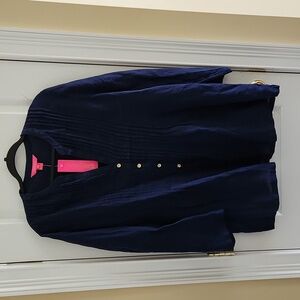 Lilly Pulitzer Sarasota Linen Tunic True Navy XL